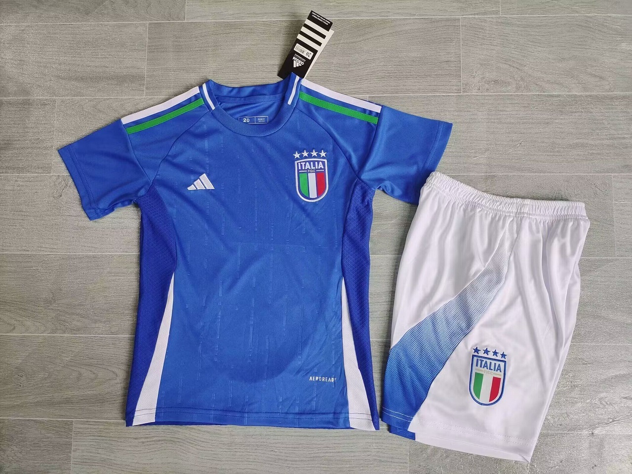 Kids-Italy 2024 Euro Home Soccer Jersey